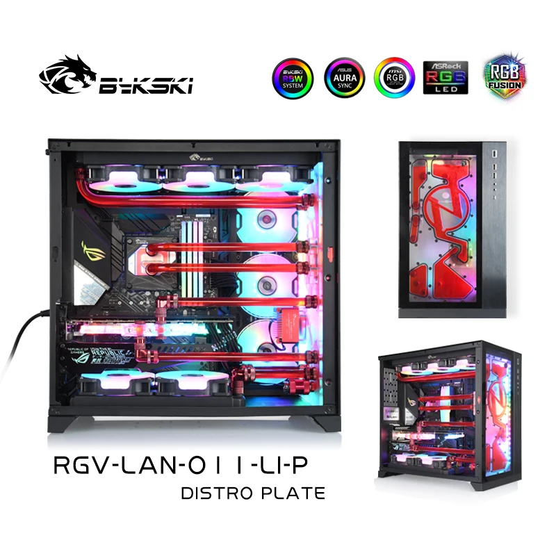 

Bykski RGV-LAN-O11-P,RGB Distro Plate for LIAN LI O11 Dynamic Case,PC Water Cooling Waterway Board Reservoir Pump Radiator