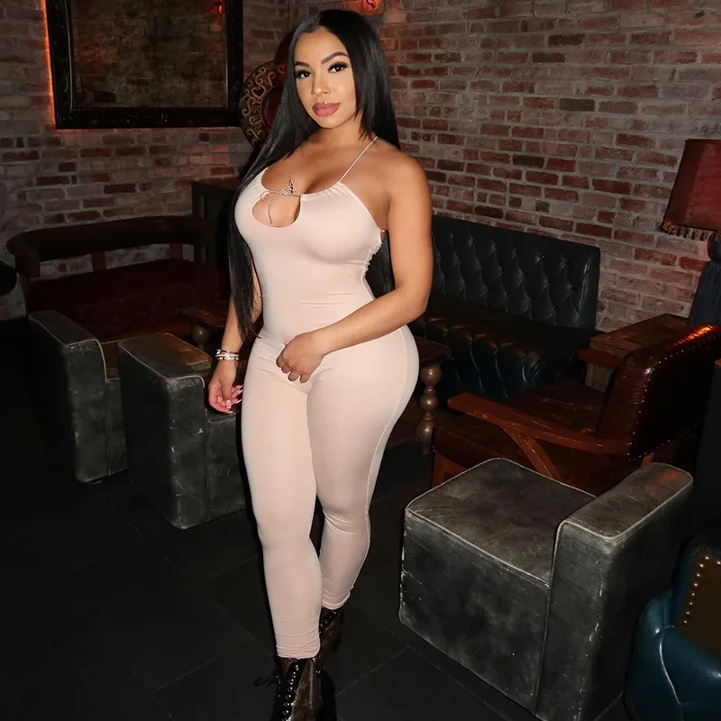 

Женский Облегающий комбинезон с завышенной талией, с низким вырезом