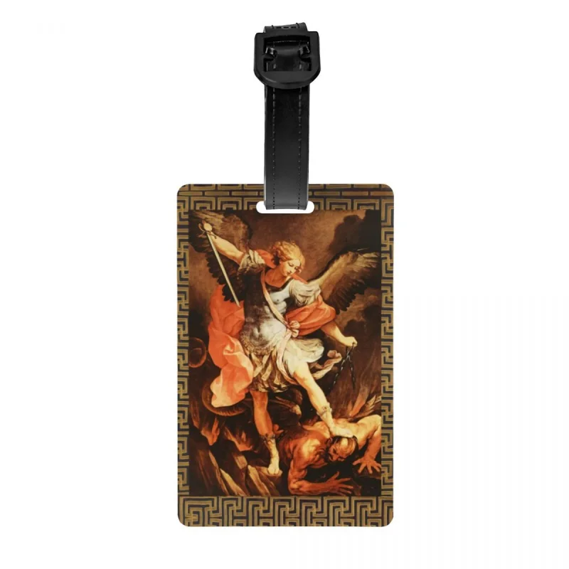 

St. Michael hangel Luggage Tag With Name Card St Michael Christian Religion Christianity Cover Label for Travel Bag Suitcase