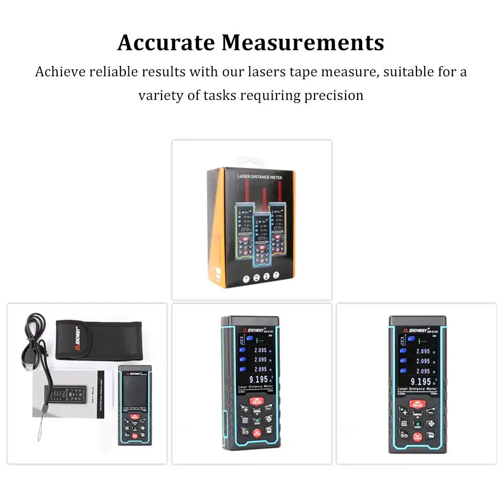 Дальномер лазерный SNDWAY SW-S80 /S120 портативный с USB-зарядкой и цветным экраном