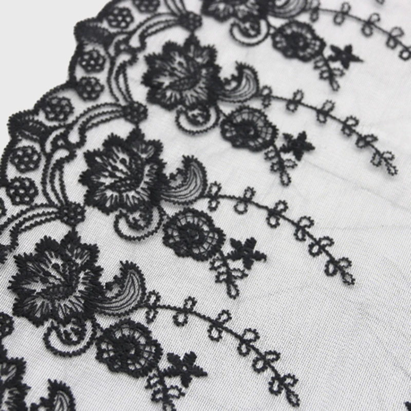 (1 ярд/упаковка) 23 см Изысканная вышитая сетка кружевная ткань аксессуары кружева