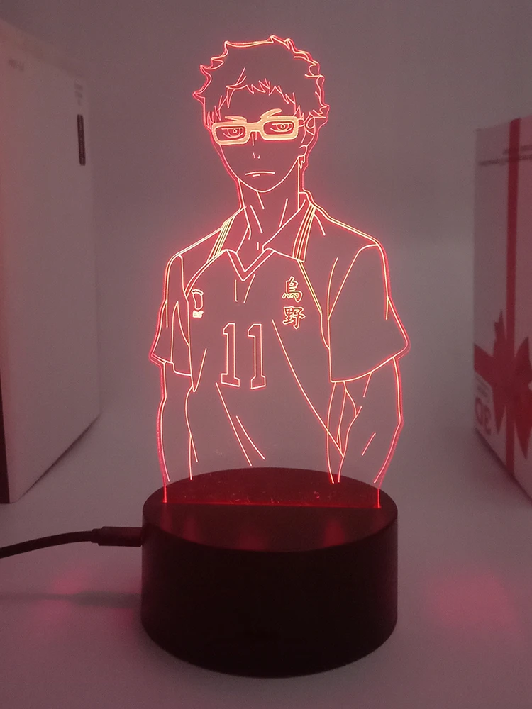 Haikyuu Kei Tsukishima фигурки волейбоол для дома украшения ночник аниме декор комнаты