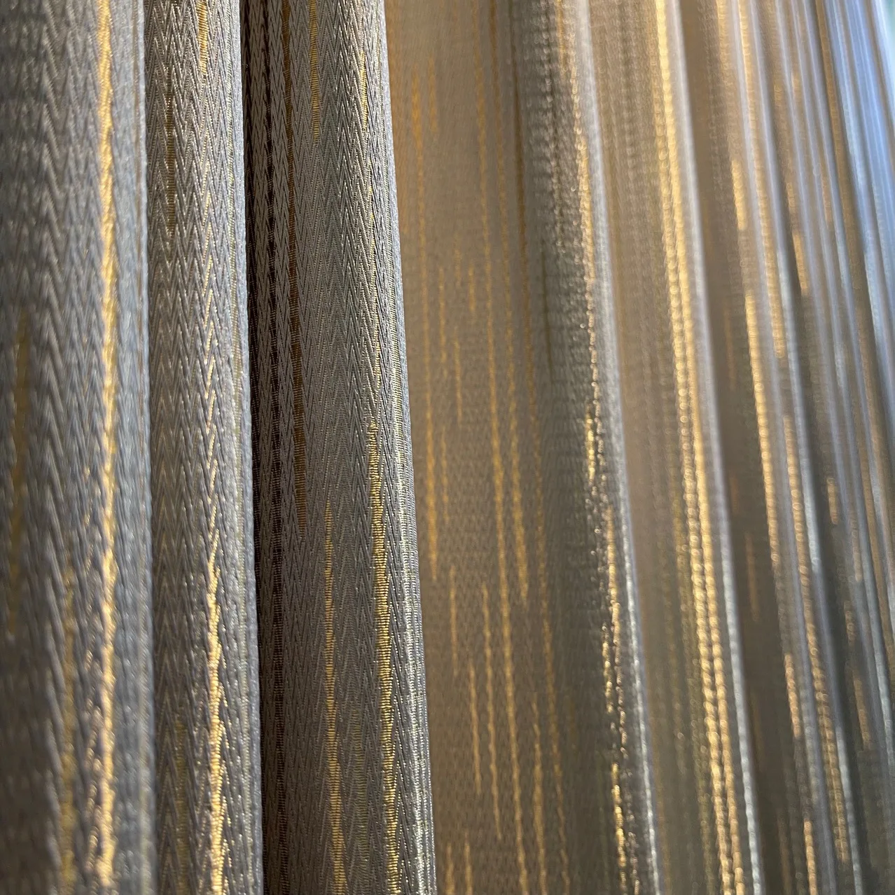 

Luxury Gold Vertical Stripes Curtains for Living Room Texture Velvet Blackout Gold Thread Jacquard Bay Window Drapes