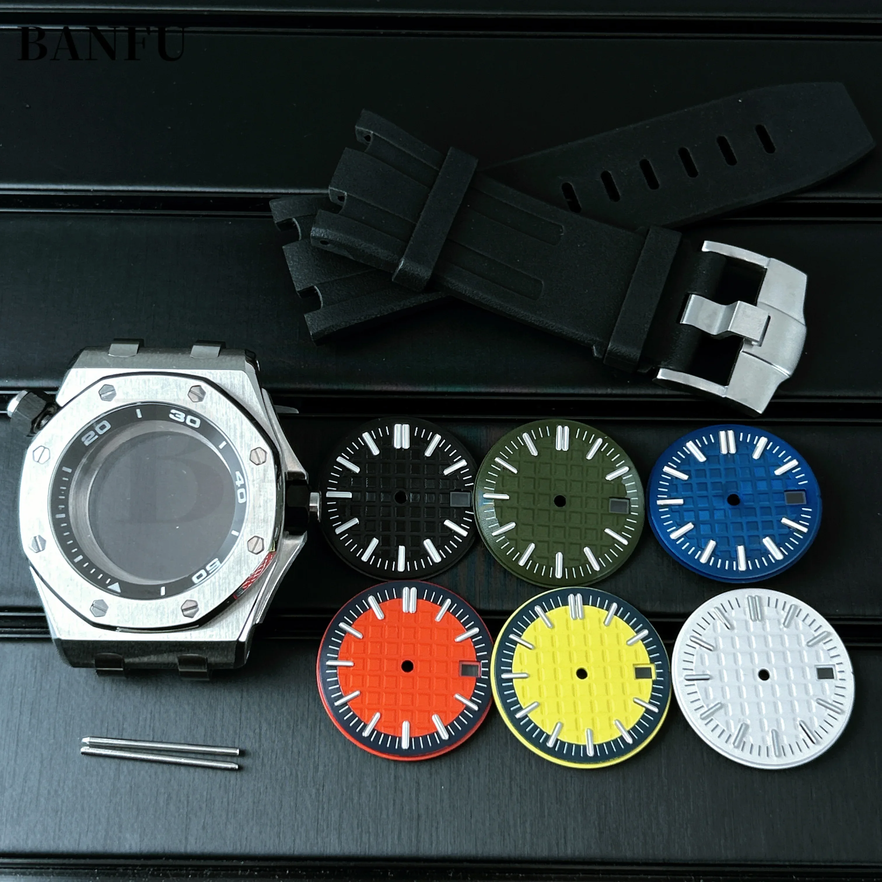 Комплект корпуса часов 42 мм сапфировое стекло циферблат стрелки