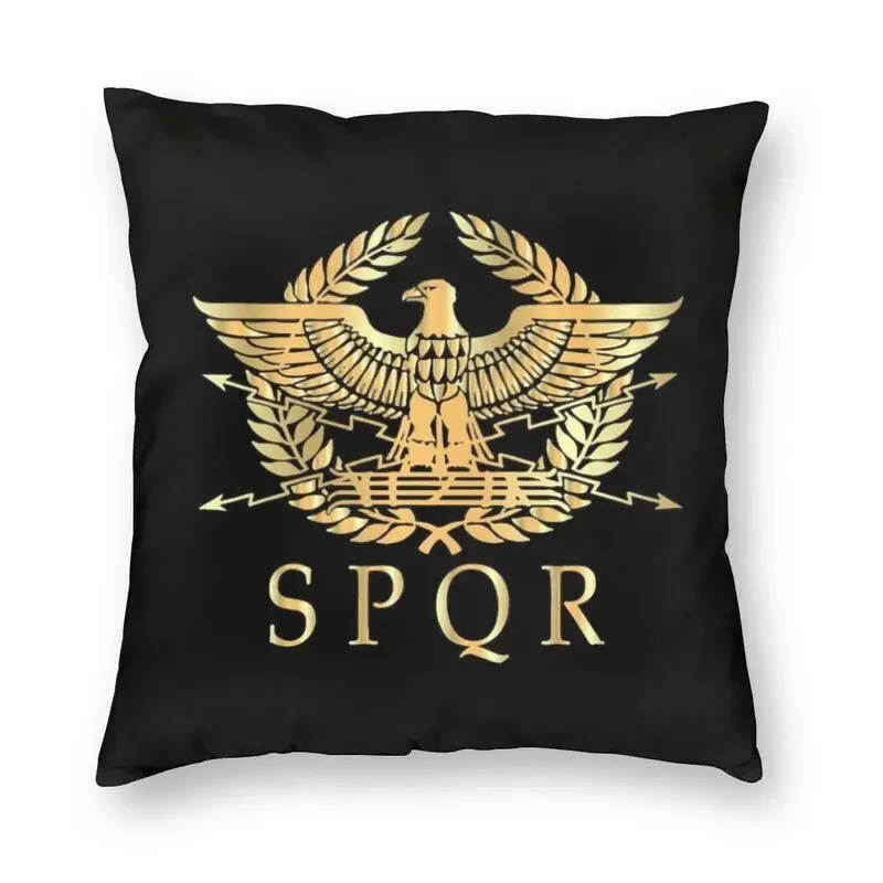

Vintage Gold Roman Empire Byzantine Eagle Emblem Cushion Cover Sofa Home Decorative Rome SPQR Square Throw Pillow Case 40x40cm
