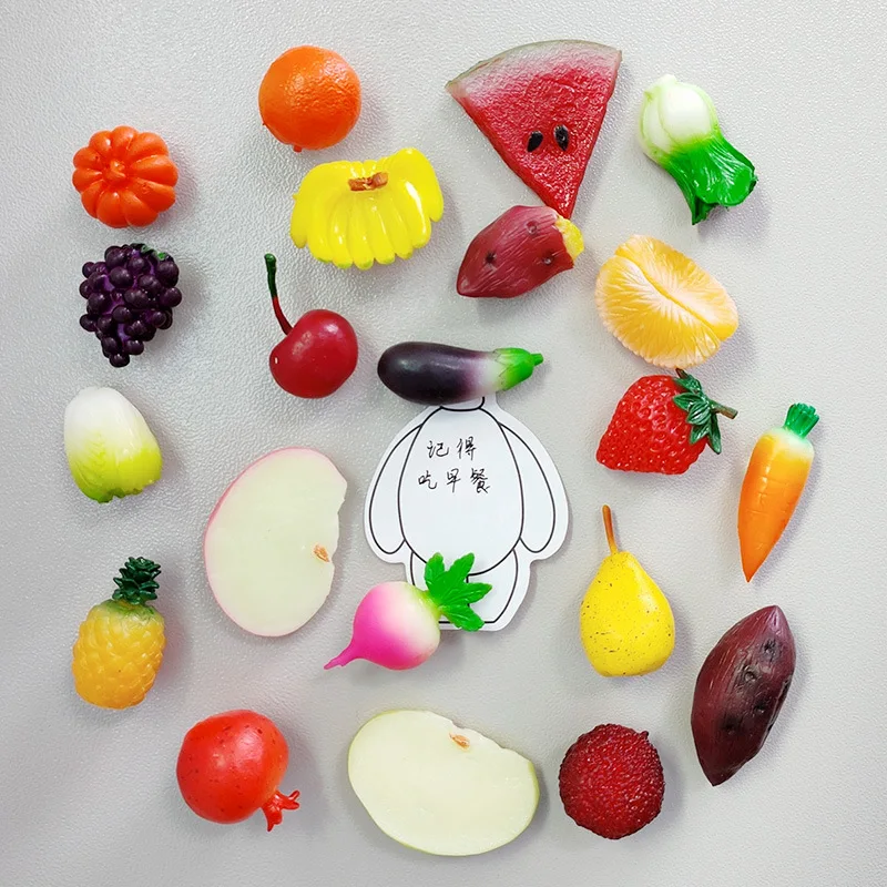 

Creative 3D Lifelike Fruits Vegetables Fridge Magnets Cute Kitchen Decor Blackboard Magnetic Stickers Nice Gifts for Home Decor