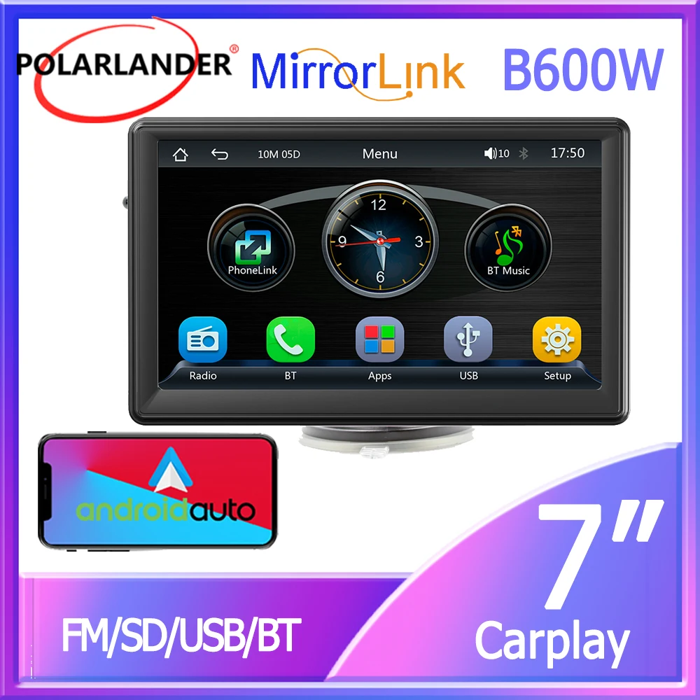 

Автомобильный мультимедийный плеер 7 дюймов проводной/беспроводной Android Авто CarPlay автомобильный стерео Bluetooth автомобильный монитор USB/TF карта Встроенные динамики