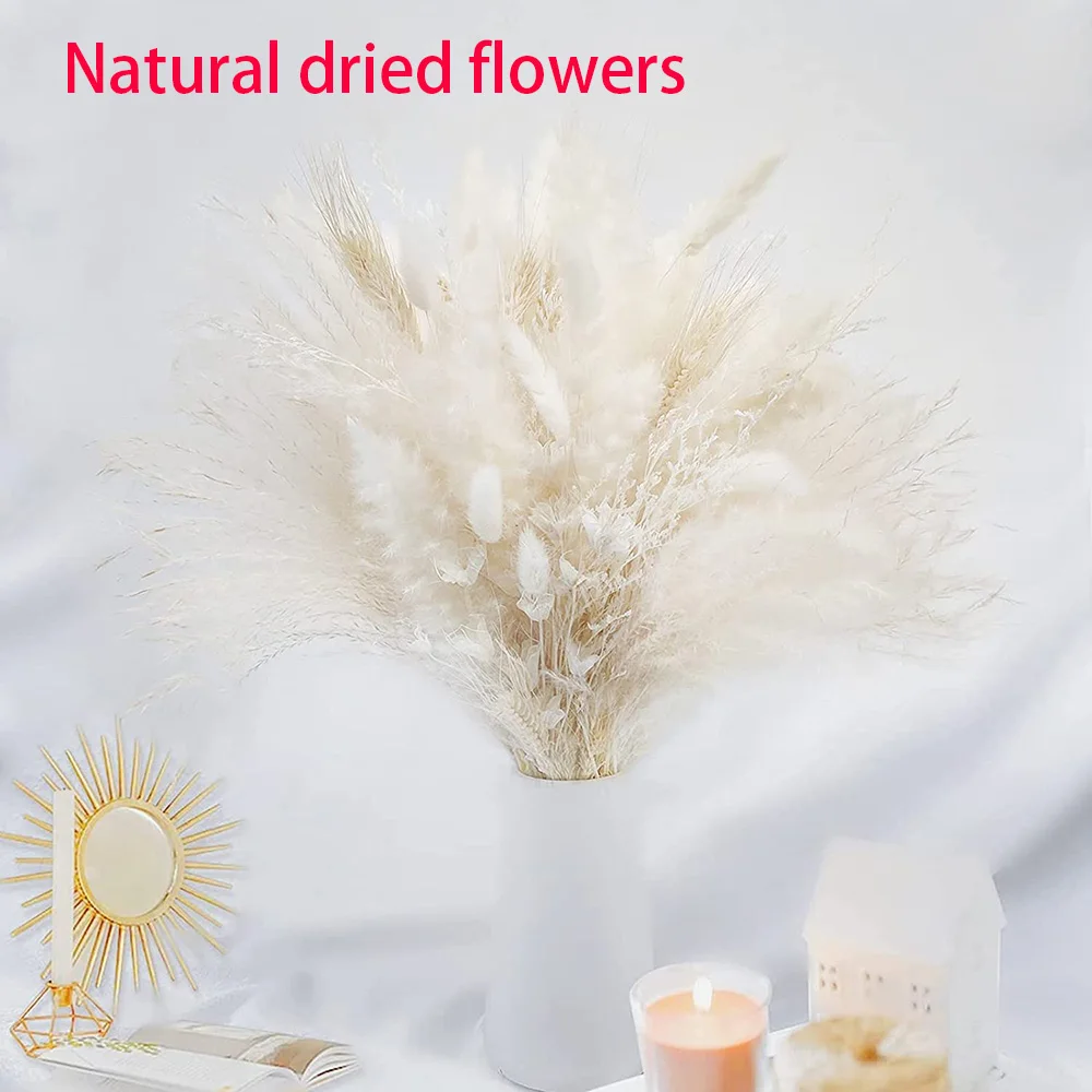 

Fluffy Natural Dried Pampas Grass Decor for Flower Arrangement Vase,Kitchen Decoration Boho Home Wedding Decor Herbe de La Pampa