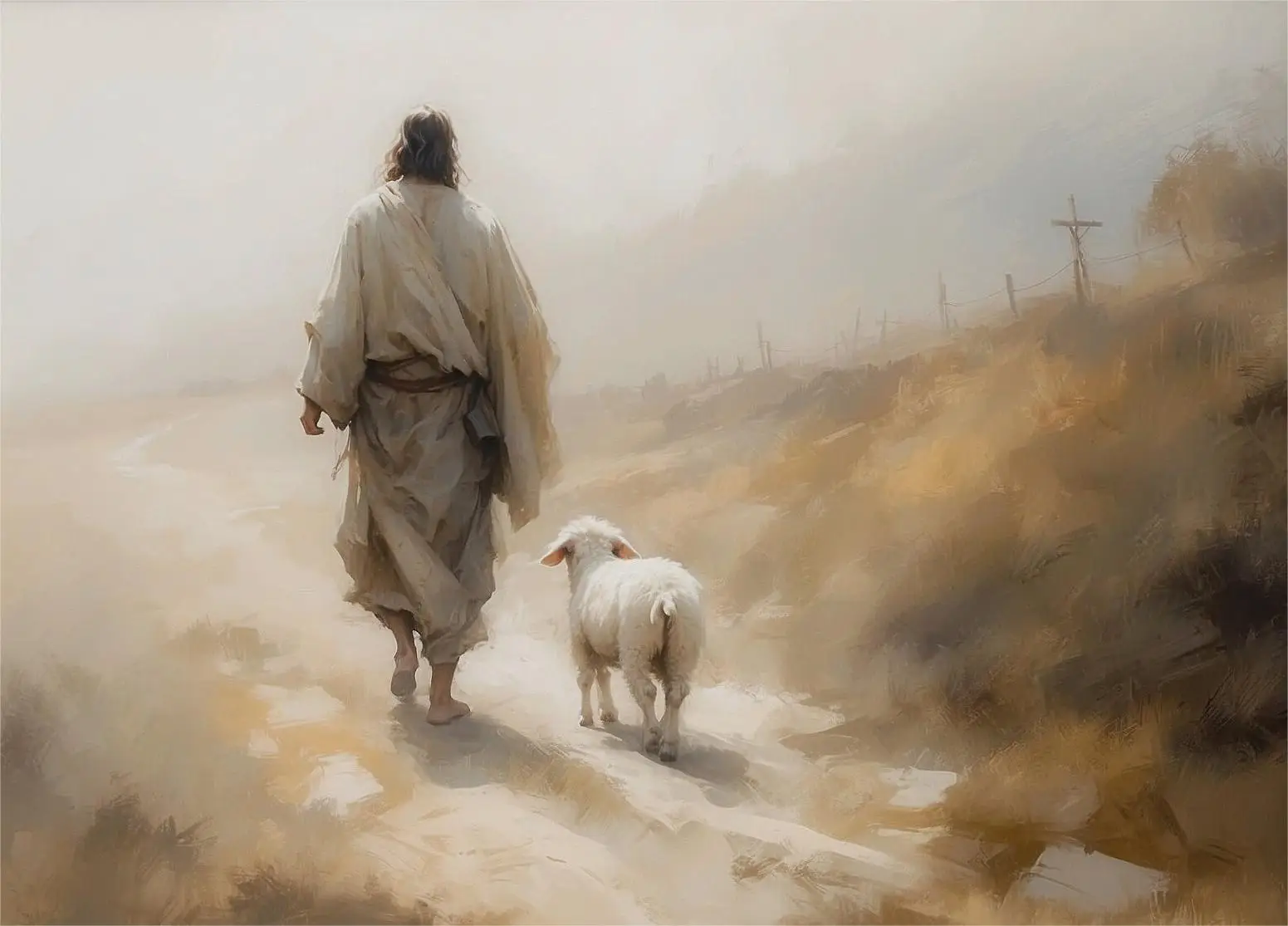 

Религиозный постер "Сын Божий Иисус Христос Ходит по воде" на холсте