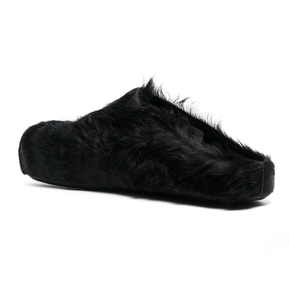 2023 Designer Brand Fashion Fur Horse Hair Slippers Casual Vacation loafers Shoes Flats Thick Sole Leisure Outwear Mule Shoes images - 6