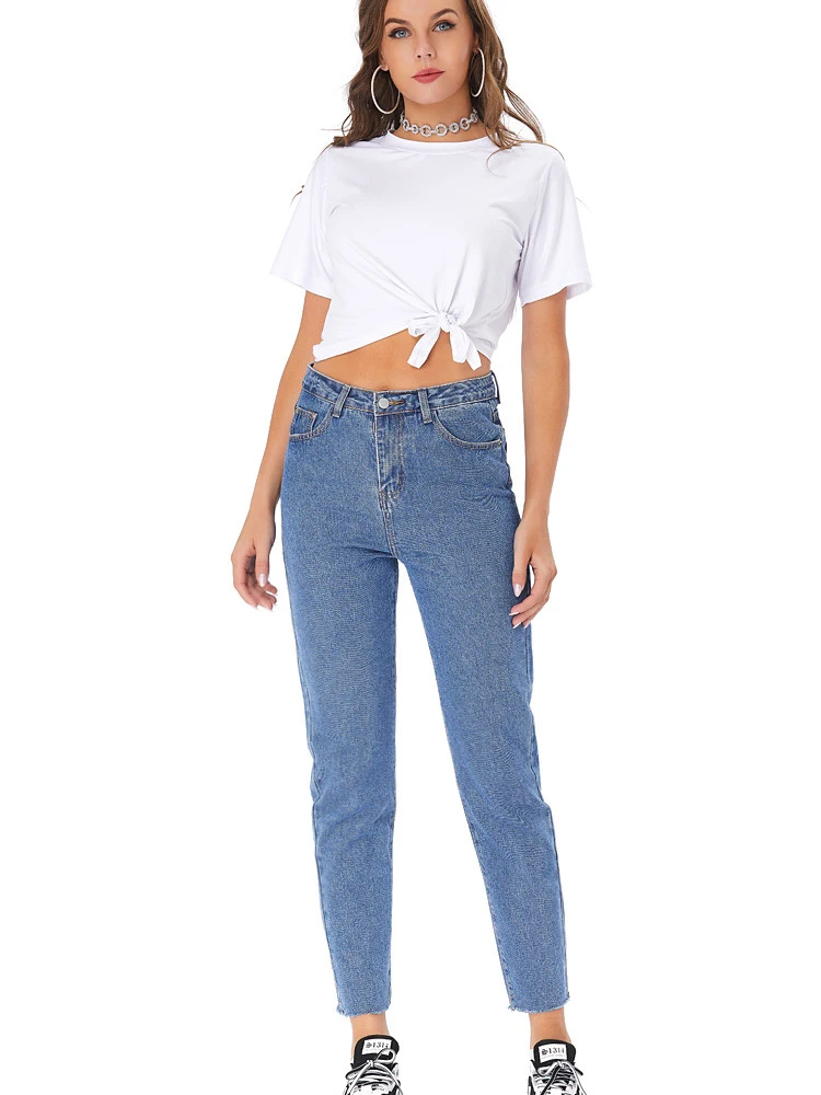 2023 European and American loose jeans women's casual denim brand high quality slanted pants trousers