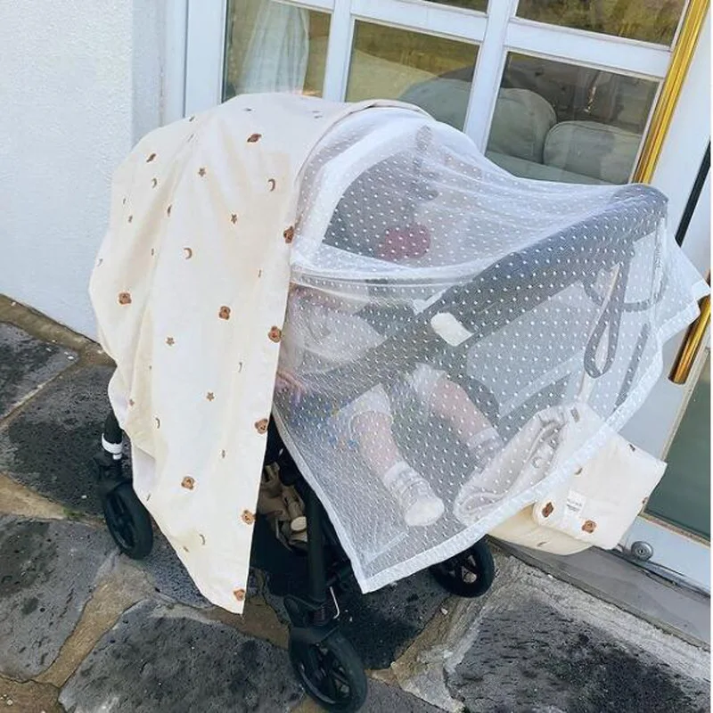 

130*100cm Infants Baby Stroller Mosquito Net Safe Mesh Buggy Crib Netting Cart Mosquito Net Pushchair Full Cover Netting