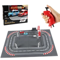 slot car race track set toy for kids electric race track game with bulding block for boys age 4 7 8 12 for children gift