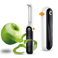 kitchen accessories penguin folding peeler 360 degree rotatable stainless steel portable fruit vegetable cutting tool