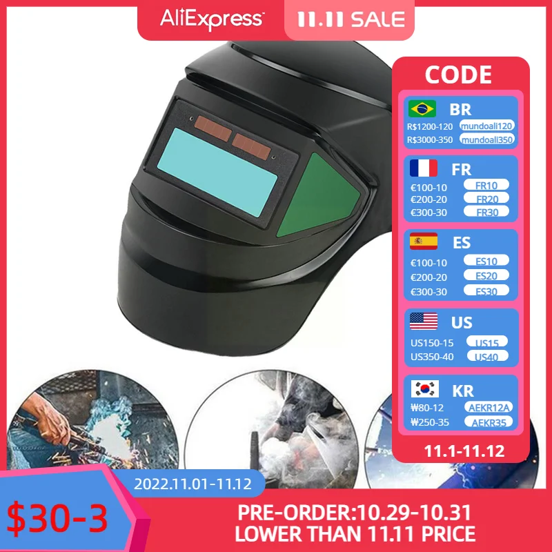 

Electric Solar Automatic Dimming Welding Mask Anti Welder Mask Resistant Protective Anti Temperature Baking Punching High Q2N9