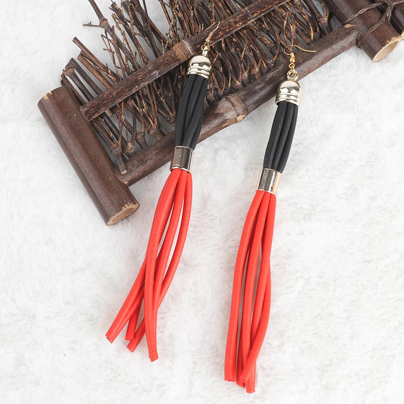 Новые резиновые серьги ручной работы в этническом стиле с кисточками