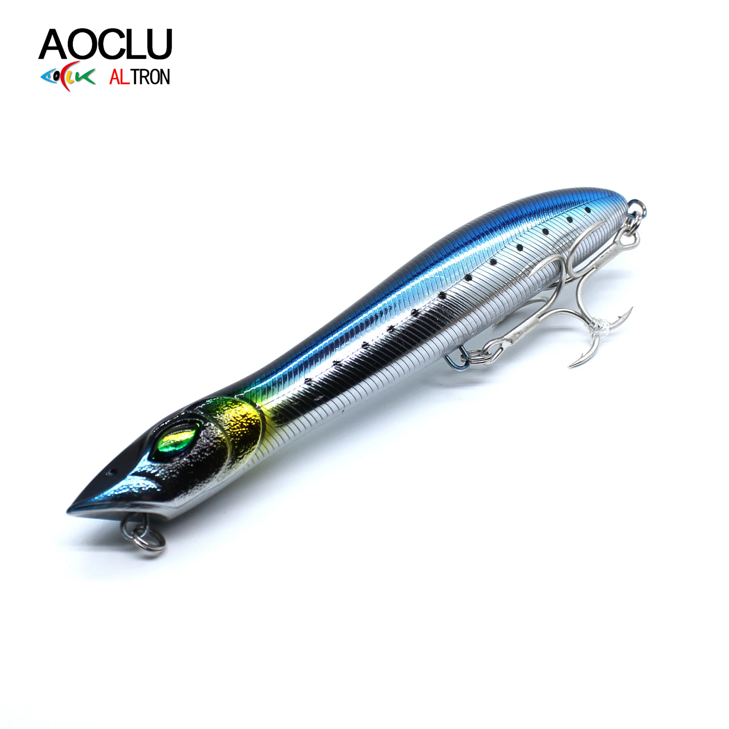 

AOCLU Super Quality 8 Colors 140mm 26g Top Water Hard Bait Fishing lure Stick Pencil long distance cast shake floating 2# hooks