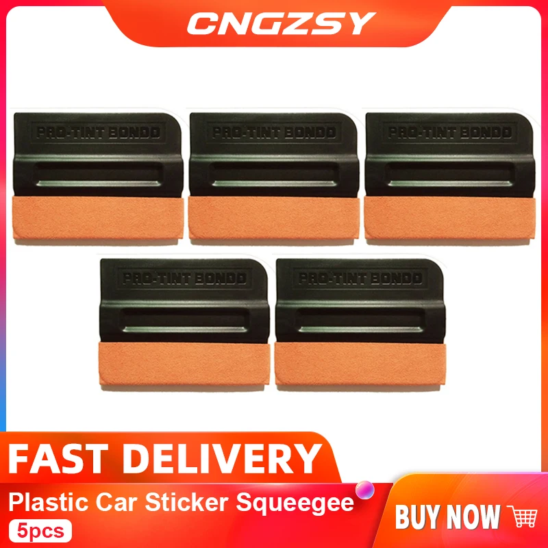 

CNGZSY 5pcs Plastic Car Sticker Squeegee Auto Window Wrapping Scraper With Suede Magnet For Film Sticker Window Tint Installing