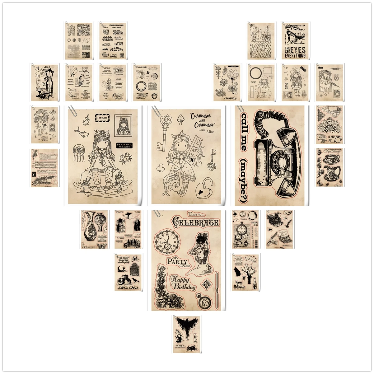 Горячая Распродажа винтажные прозрачные силиконовые штампы для рукоделия