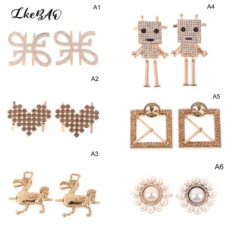

1Pair Fashion Charm Buckles Lady Shoe Clips High Heel Rhinestones Jewelry Wedding Bride Shoes Decorations