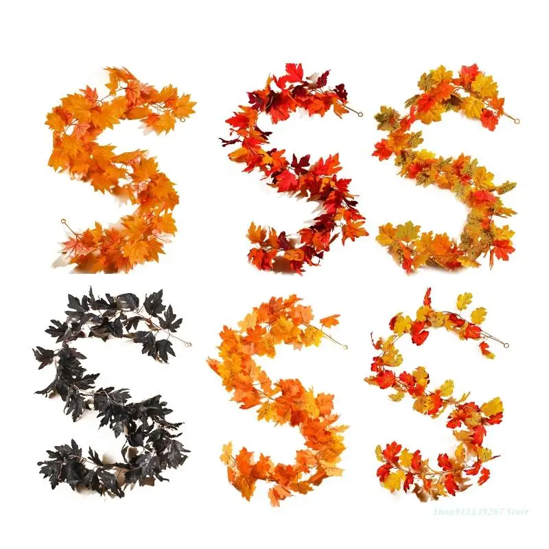 

C5AD Artificial Fall Foliage Garland Colorful Autumn Decor for Home Wedding Party