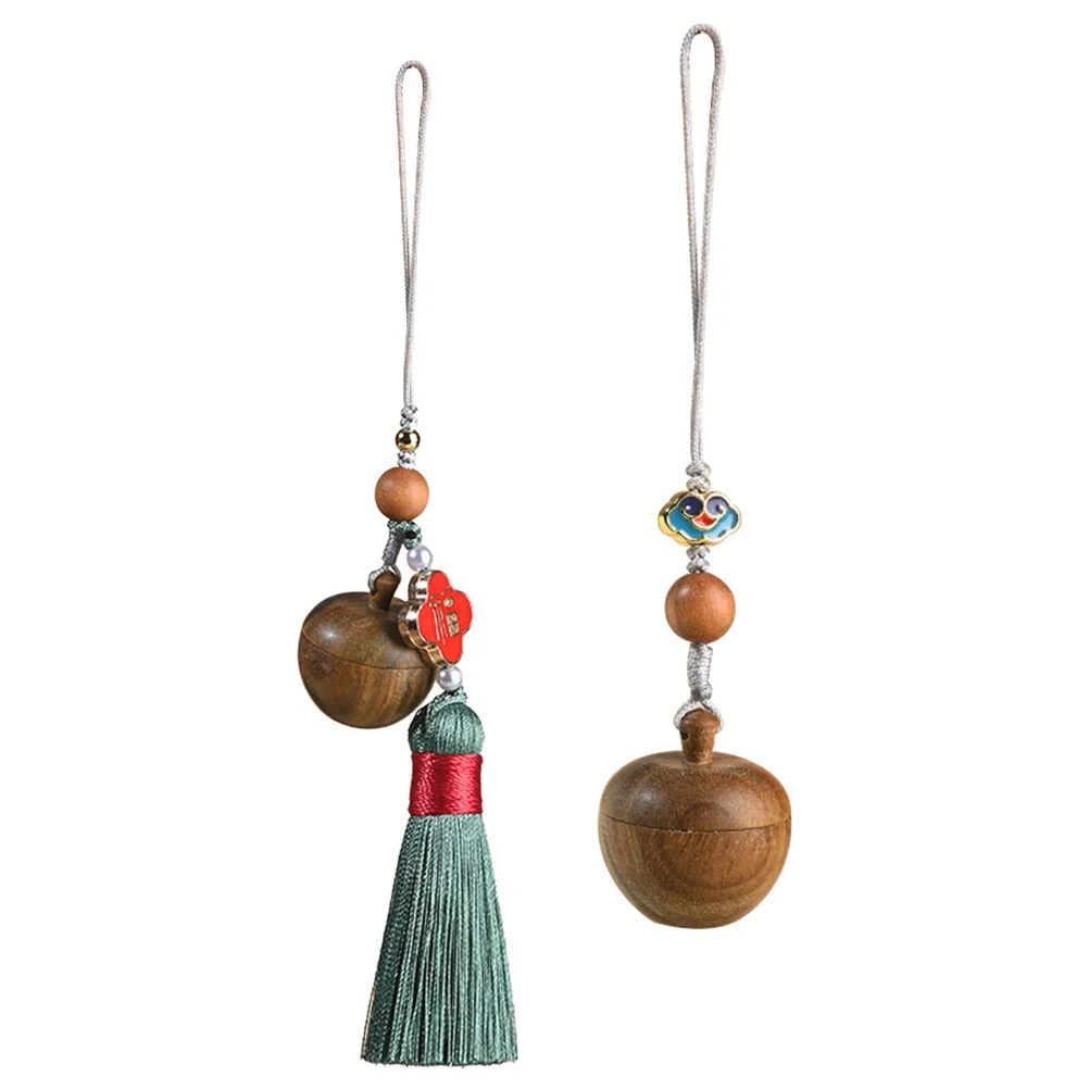 

2Pcs Wooden Mobile Phone Pendant Wooden Key Chain Fruit Shape Key Chain
