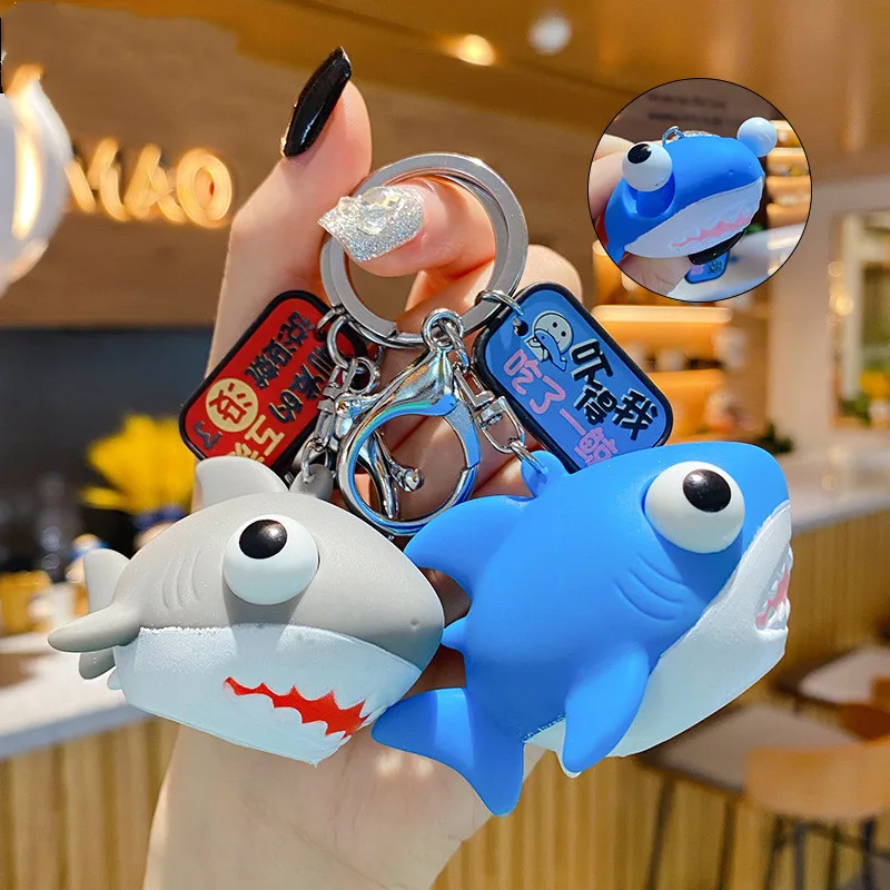 Creative decompression shark keychain cute doll toy keychain