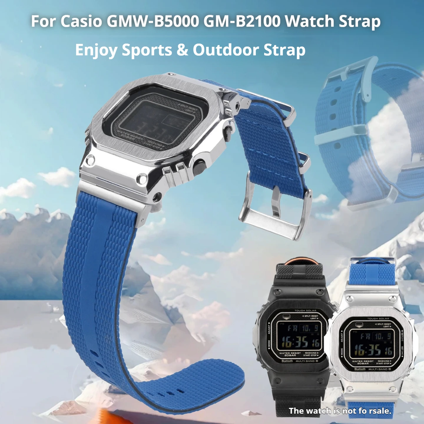 Фото Мягкий силиконовый ремешок для часов Casio GMW-BZ5000 GMW-B5000 GM-B2100, модифицированный спортивный ремешок для часов, сменный ремешок для активного отдыха, мужской. №1
