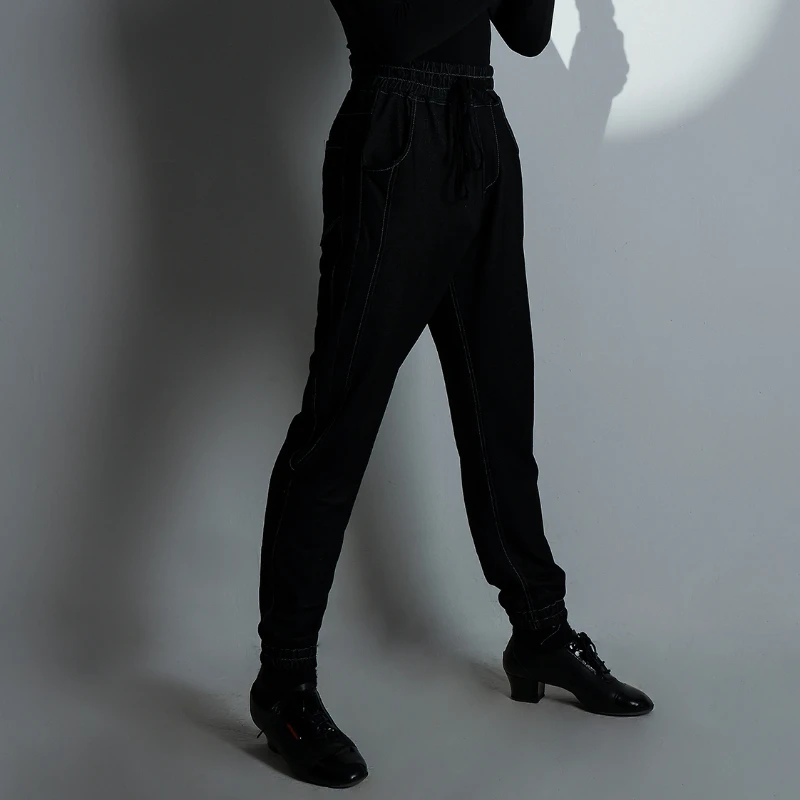 Длинные черные дизайнерские детские брюки для латиноамериканских танцев DAS466