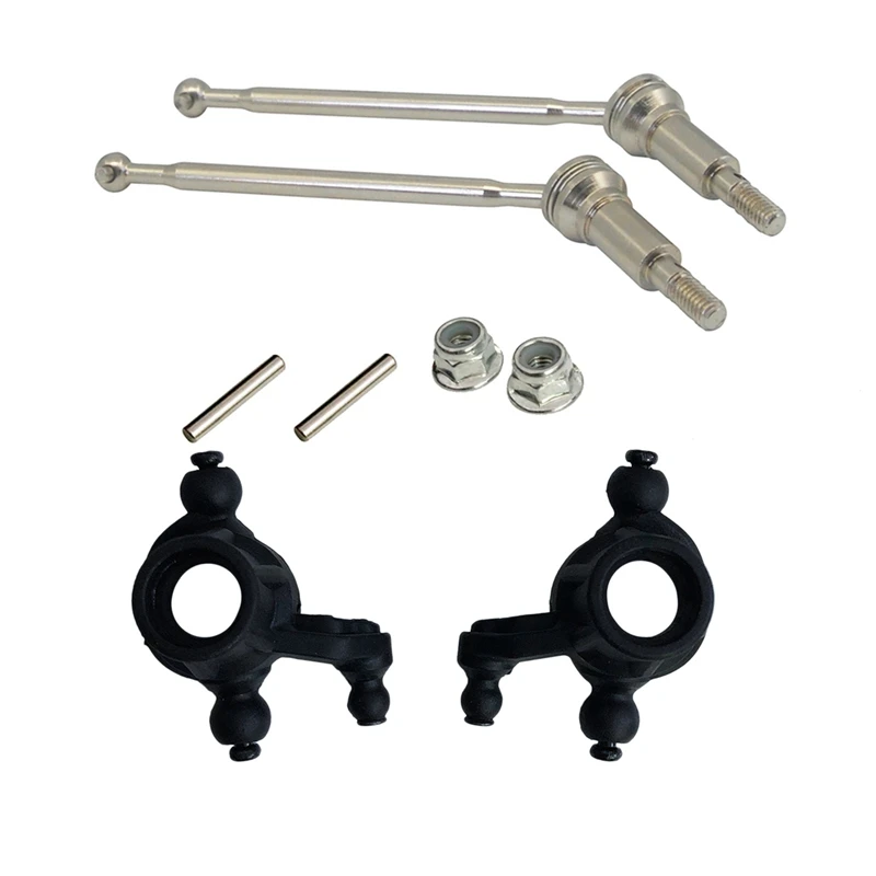

2 Pcs RC Car Front Steering Cup & 1 Set RC Car Metal Front CVD Drive Shaft Set