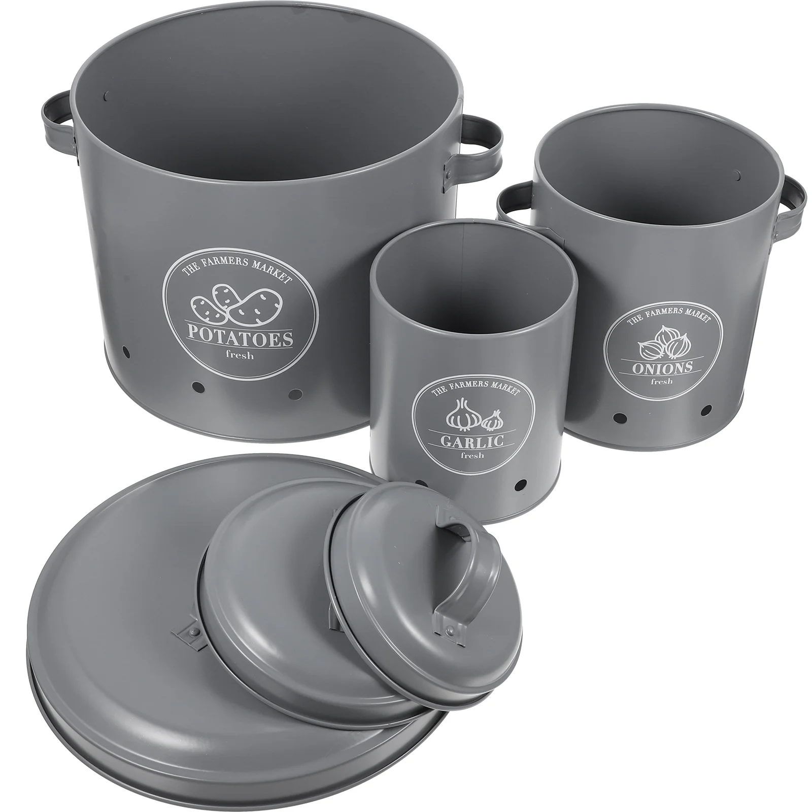 

Контейнер для хранения картофеля, лука, контейнер для чеснока, ведро, кухонный держатель, канистра для овощей и кладовой, металлическая банка для еды