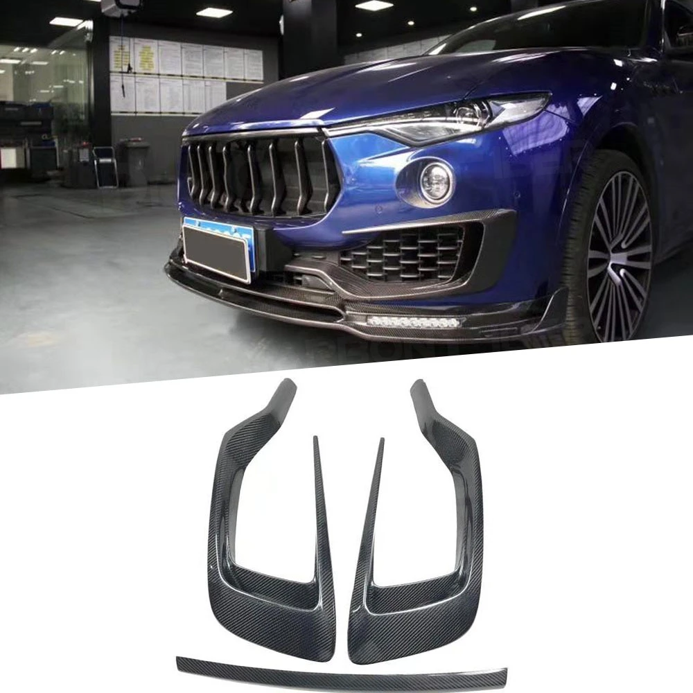 

3 шт./компл. передний бампер из углеродного волокна, Противоударная рамка, крышка для Maserati Levante 2016 -2019 MS, стильный головной бампер, вентиляционная отделка FRP