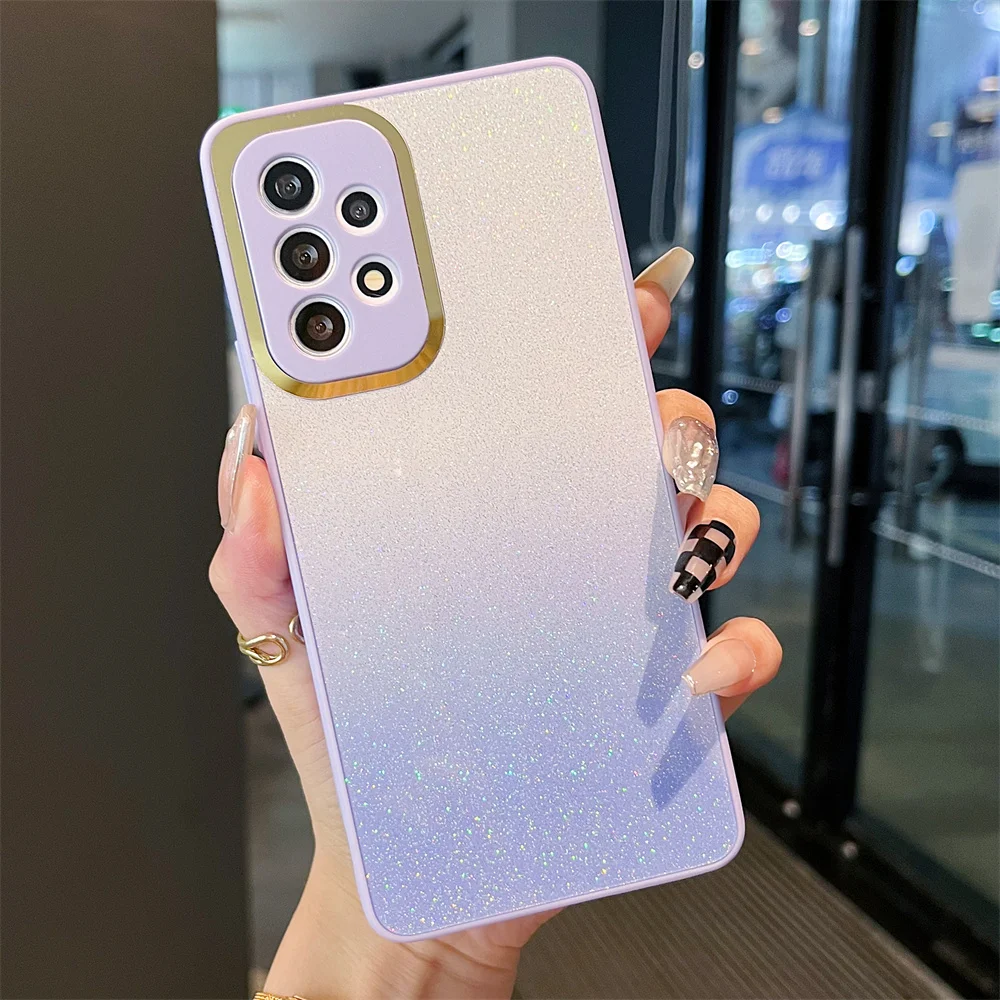 

Luxury Plating Glitter Gradient Case For Samsung Galaxy S22 Ultra S21 FE S20 Plus A52 A72 A32 A12 A71 A51 A53 A13 A50 A21S Cover