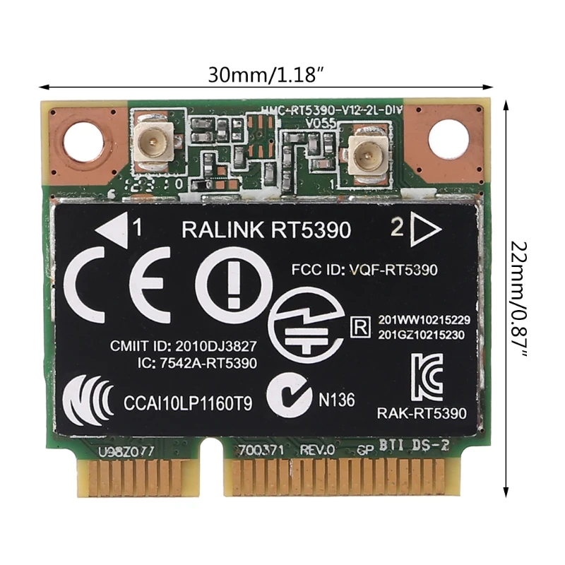 Беспроводная карта RT5390 Half Mini PCIe Wlan 670691-001 для RaLink HP436 CQ45 Прямая поставка