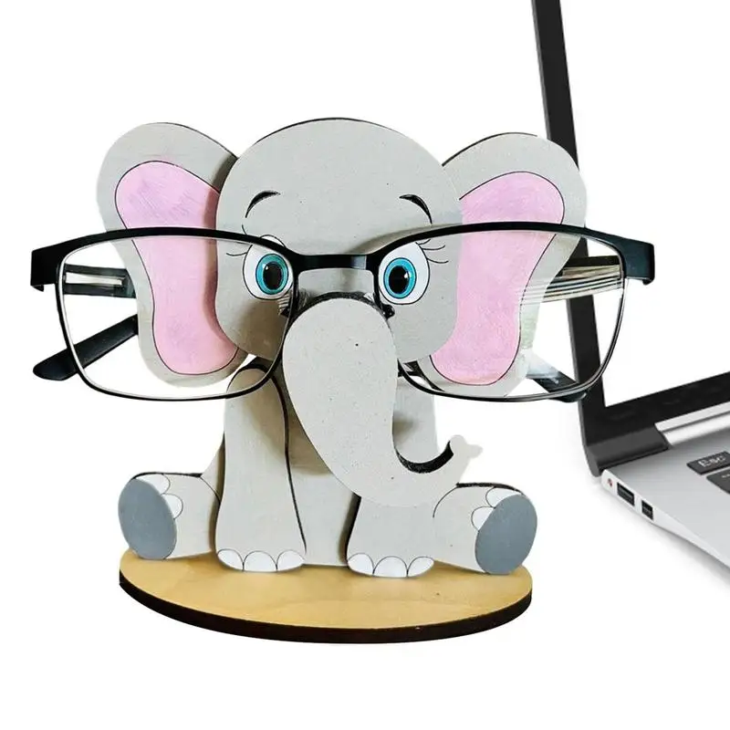 

Animal Glasses Stand Eyeglass Holder Stand 3D Wooden Nightstand Home Office Desk Decor Christmas Holiday New Year Business Gifts