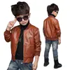 Children's Leather Jackets 2022 New Spring Autumn Boy's zipper Rivets PU Leather Jacket Fashion Kids Coats 1-12 years old 4