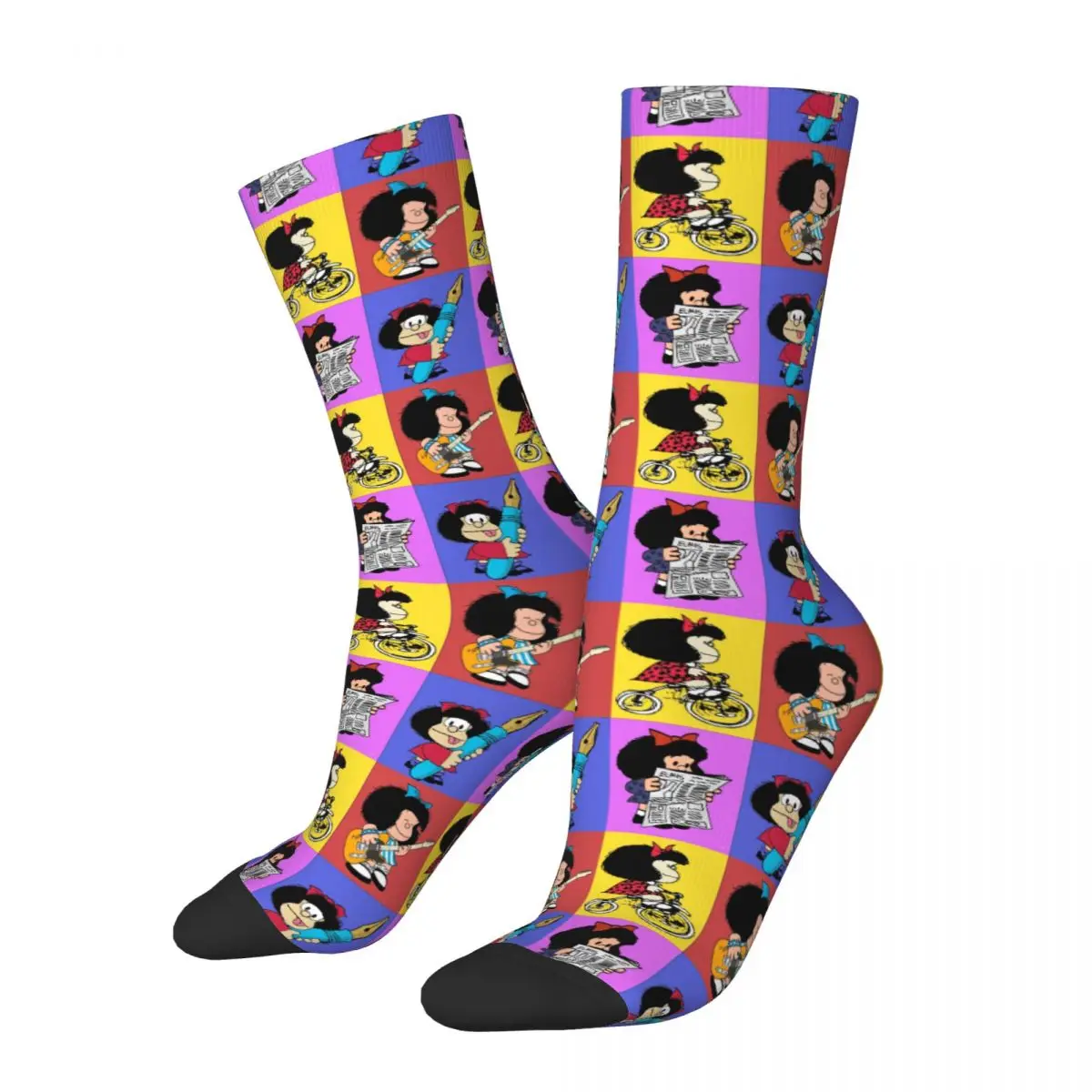 

Happy Funny Male Men Socks Harajuku Mafalda Sock Polyester Graphic Women Socks Spring Summer Autumn Winter