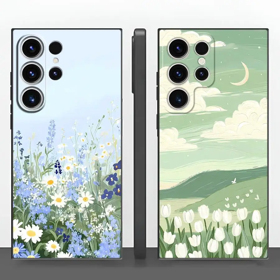 Фото Чехол для Samsung Galaxy S26 S10 S9 S21 FE S25 Ultra S20 S24 Plus Note 20 Ultra 8 9 10 S23, чехол для телефона Sea Of Tulips №2