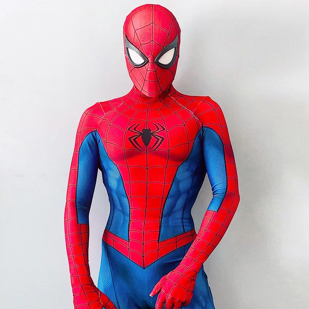 

PS4 Peter Parker Cosplay Costume Zentai Superhero 3D Print Lycra Spandex Bodysuit Suit Jumpsuits Halloween Custome For Adult Kid