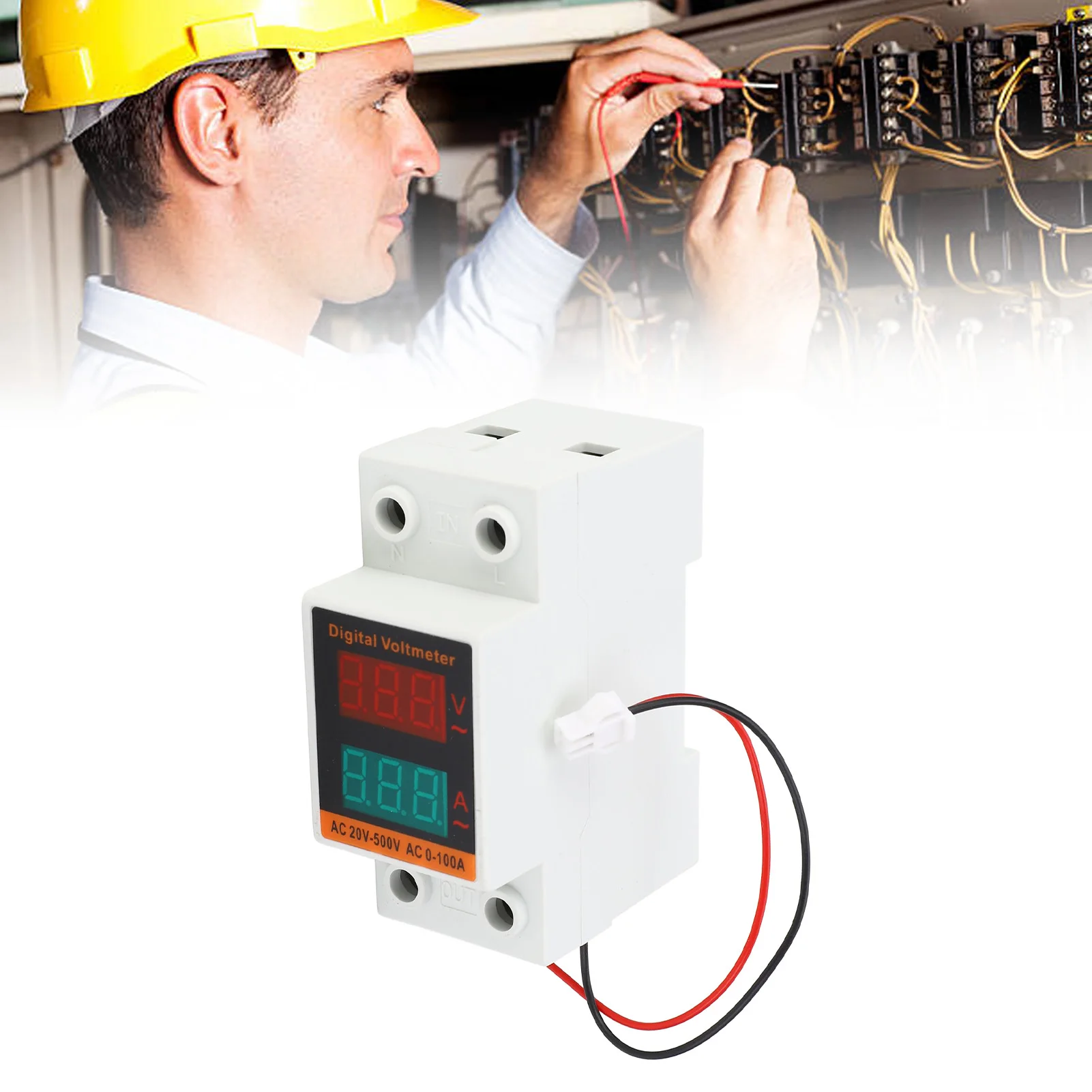 AC20 ‑ 500V 0 100A Вольтметр Амперметр Светодиодный дисплей Тип рельса Высокоточный