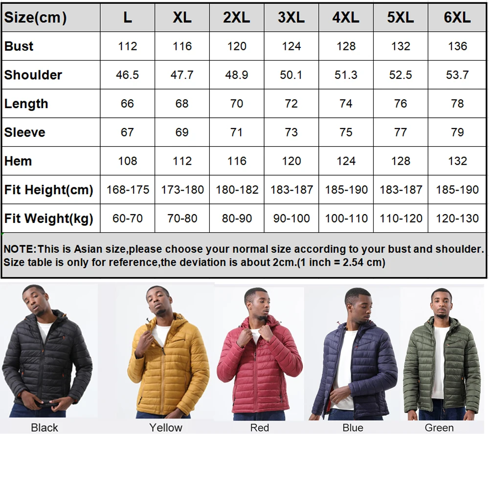 Men's Down Jacket All-Season Ultra Lightweight Packable Water And Wind-Resistant Breathable Coat Big Size Men Hoodies Jackets