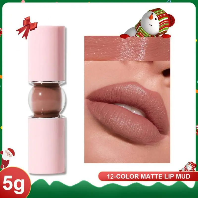 

2PC Christmas Matte Lipstick 2 IN 1 Cheek And Lip Tint Non-stick Lip Glaze Limited With Gift Lip Gloss Long-lasting Lips Makeup