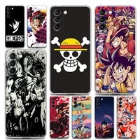 clear phone case for samsung galaxy s20 s21 fe s10 s9 s22 plus ultra s10e lite cases soft cover luffy one piece anime
