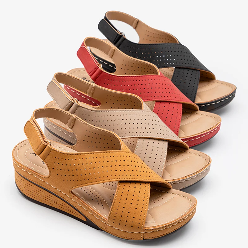 

Women Sandals Peep Toe Heels Sandals Summer Shoes For Women Comfy Wedges Shoes Platform Sandalias Mujer Luxury Summer Footwear