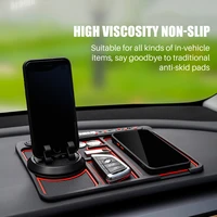 car interior 4 in 1 car anti slip mat silicone dashboard sticky phone holder mat mobile phone bracket navigation storage cushion