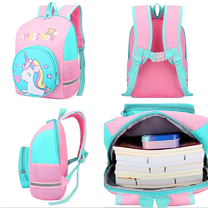 New Girls Princess Unicorn Student Backpacks Boys Dinosaur School Bags In Kindergarten Children Animal Sac Licorne for Teenagers