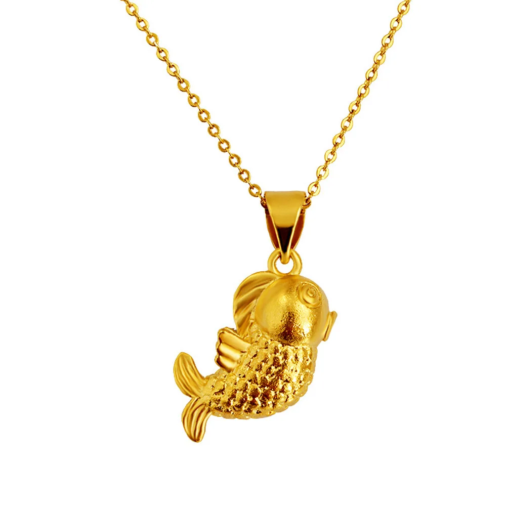 

VAMOOSY Copper Color Fish Head Pendant Necklaces For Women Aesthetic Choker Link Chains Charms Wedding Jewelry Bridal Gifts