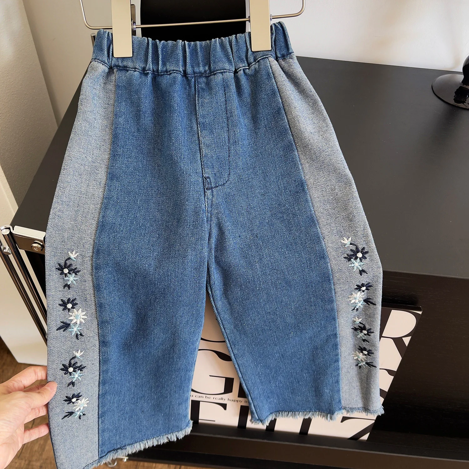 

Girl Wide Leg Jeans Kids Girls Denim Pants Children Outwear Long Trousers Girl Clothing Autumn Spring Denim Pants for Child 2-8y