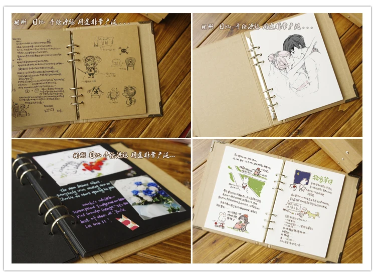 Женский большой свободный блокнот A4 с листьями фотоальбом ручной росписи в стиле