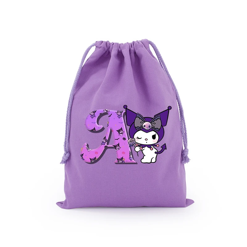 Сумка Kuromi на шнурке аниме Sanrio органайзер для макияжа с буквами и конфетами